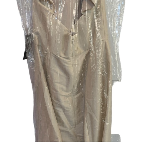 Alfred Sung D734 Bridesmaid Formal Dress Champange Dupioni Bow Open Back Sz 10 - Picture 3 of 7